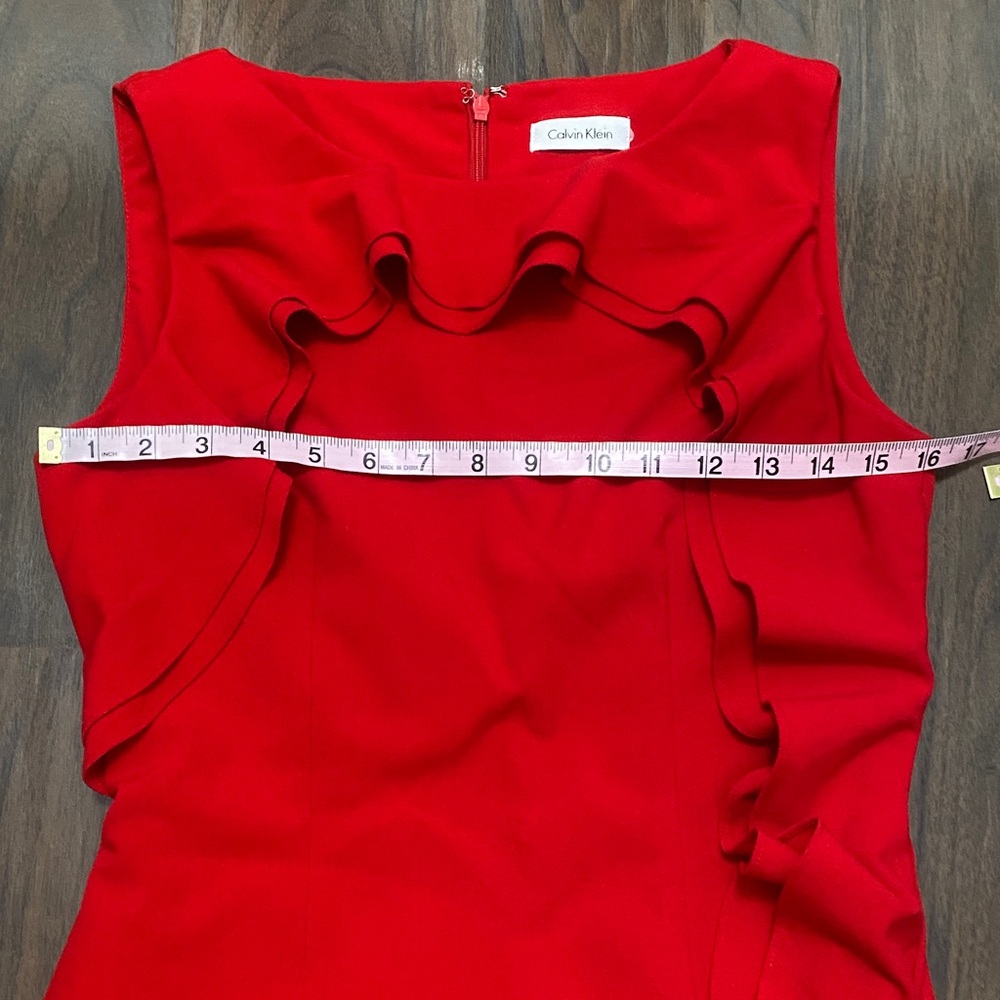 Calvin Klein Ruffle Sleeveless Dress Holiday - Picture 3 of 8
